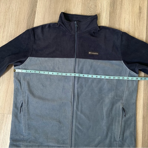 Men’s Columbia Fleece Jacket XXL Full Zip Blue - Picture 8 of 11